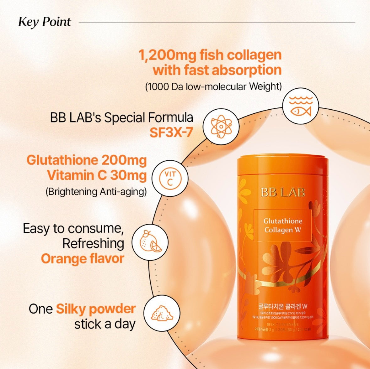 NUTRIONE BB LAB Glutathione Collagen V 2g x 30 sticks (60g)